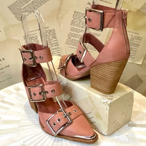 Free People Jeffrey Campbell Hendrix Heels Rose Pink Matte Leather - Picture 6 of 8